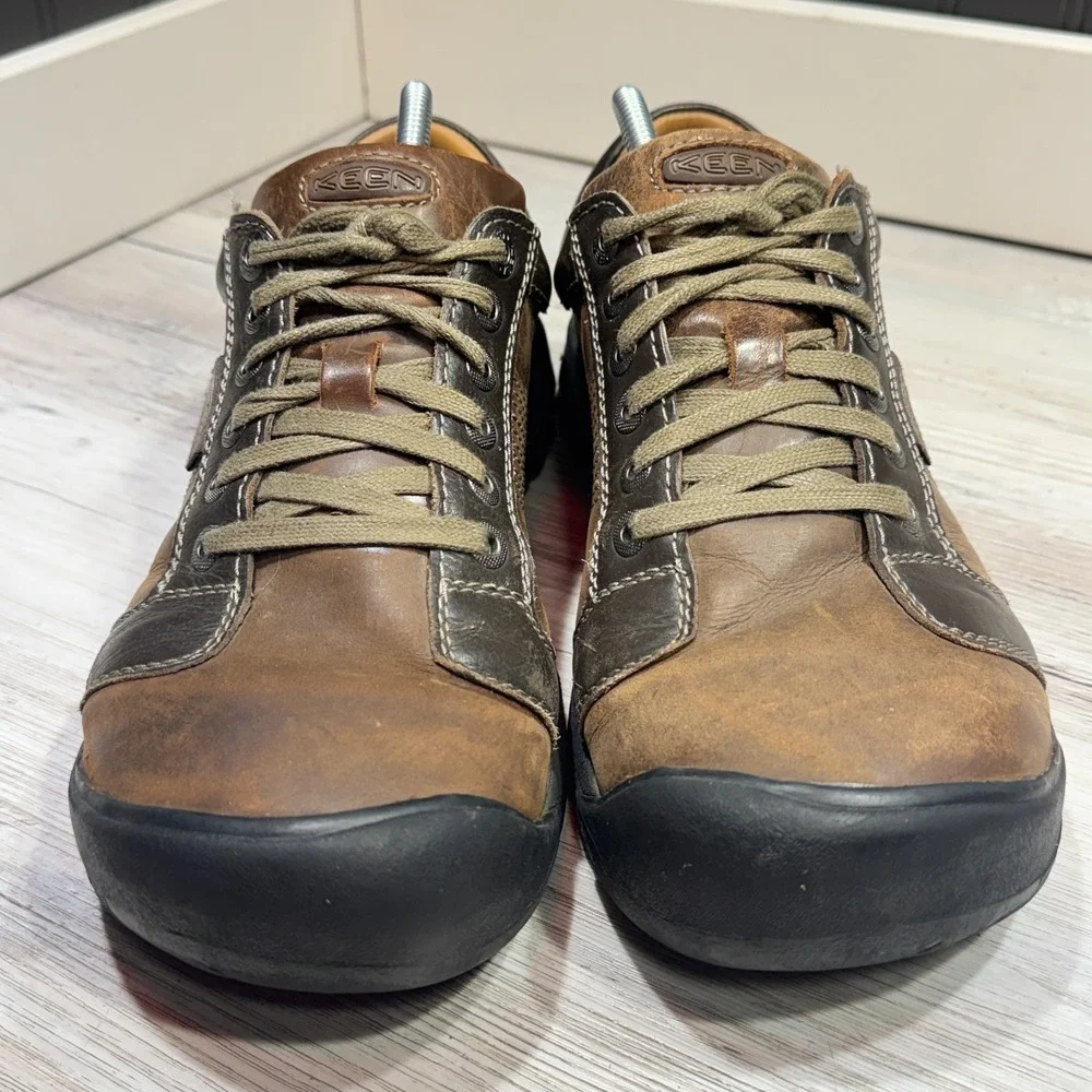 KEEN Austin Mens Brown Leather Oxford Shoes - 10.5